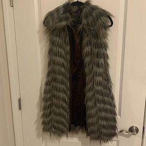 RACHEL ZOE Faux Fur Long Vest